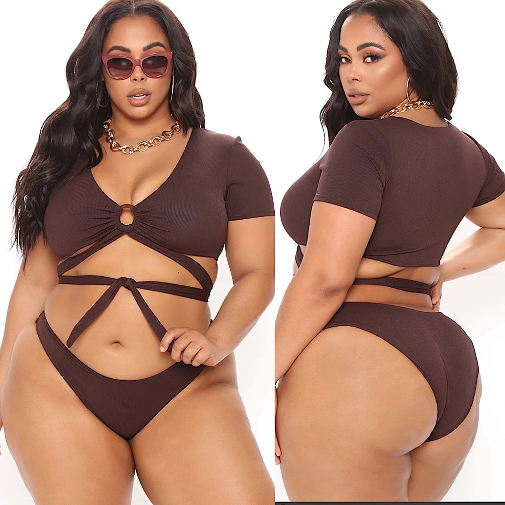 NWT- Chocolate 2 Piece Bikini -Plus